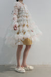 Susanfang crochet craft flat shoes AW21SHO05CORWHT